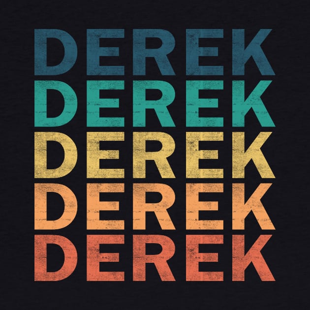 Derek Name T Shirt - Derek Vintage Retro Name Gift Item Tee by henrietacharthadfield